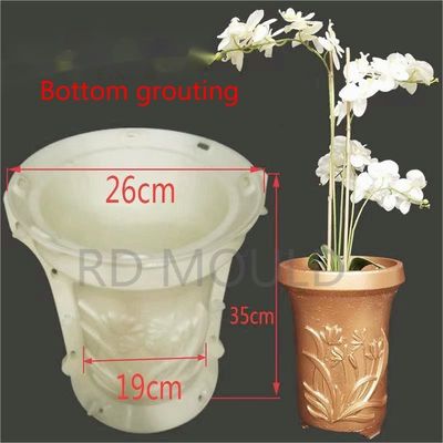Plastico de precisión piezas de moldeo por inyección de hormigón moldes de macetas de flores diseño personalizado