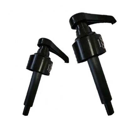 Cabeza de la bomba de loción de plástico con boca larga bomba de dispensador negro para champú loción corporal botella cosmética
